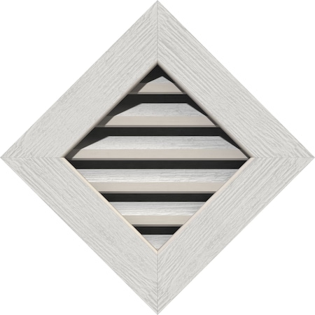 Ekena Millwork Diamond Gable Vent, Functional, Western Red Cedar Gable Vent w/ 1" x 4" Flat Trim Frame, 18"W x 18"H GVWDI18X1801RFPWR